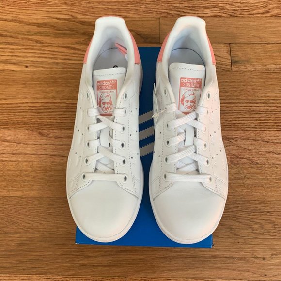 Adidas Stan Smith White/Glow Pink Womens Shoes - Picture 4 of 7